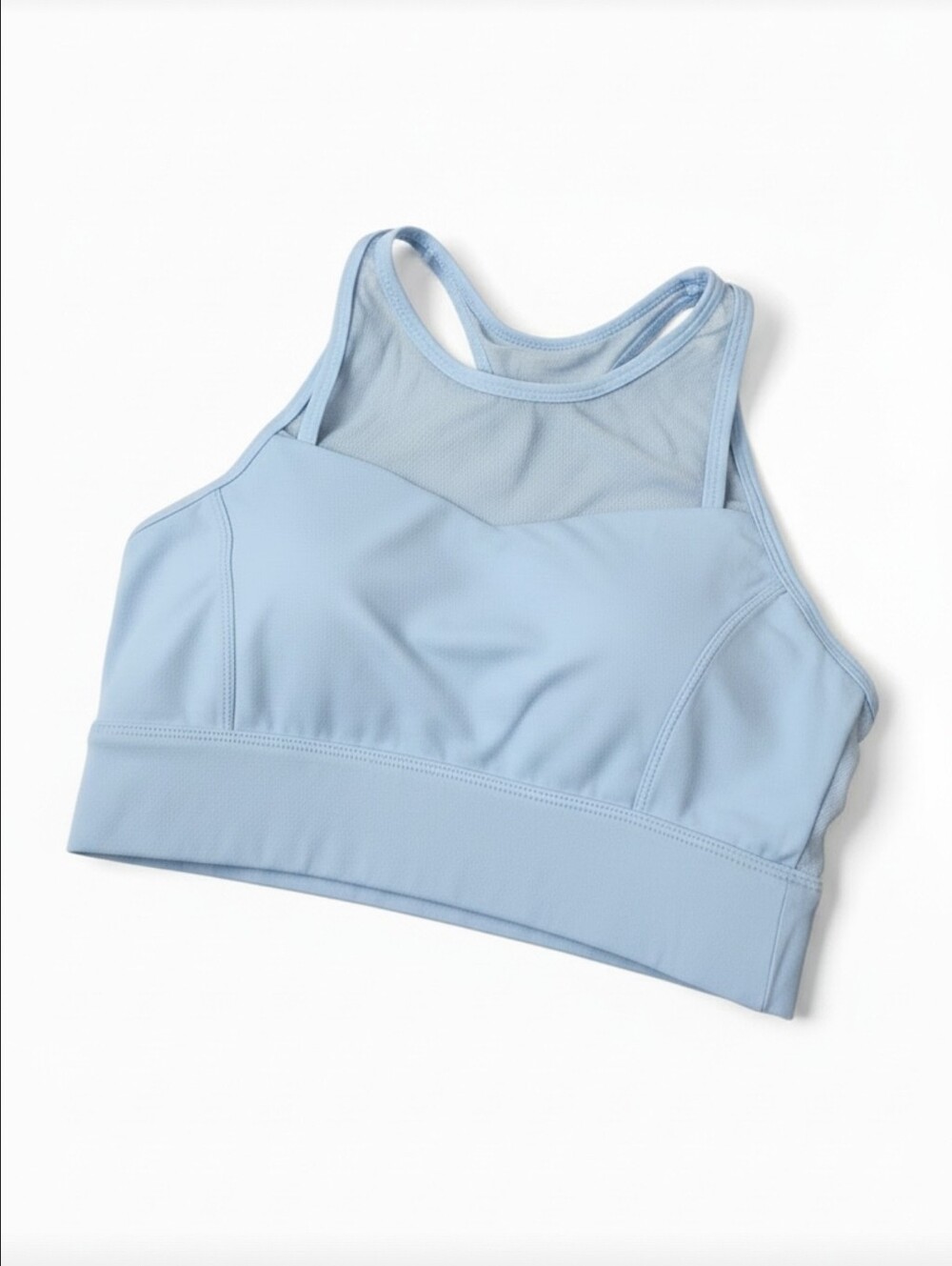 NVGTN Light Blue Strappy Racerback Sports Bra Women's